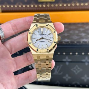 Audemars Piguet Royal Oak 15450 Yellow Gold Replica 11 White Dial IP Factory 37mm (1)