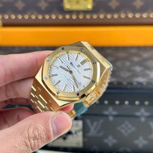 Audemars Piguet Royal Oak 15450 Yellow Gold Replica 11 White Dial IP Factory 37mm (1)