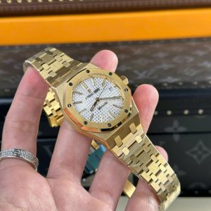 Audemars Piguet Royal Oak 15450 Yellow Gold Replica 11 White Dial IP Factory 37mm (1)