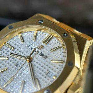 Audemars Piguet Royal Oak 15450 Yellow Gold Replica 11 White Dial IP Factory 37mm (1)