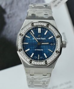 Audemars Piguet Royal Oak 15551ST Custom Bezel Moissanite Diamonds 37mm (1)