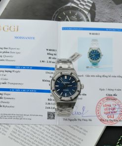 Audemars Piguet Royal Oak 15551ST Custom Bezel Moissanite Diamonds 37mm (1)