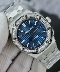 Audemars Piguet Royal Oak 15551ST Custom Bezel Moissanite Diamonds 37mm (1)