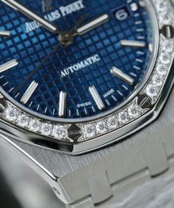 Audemars Piguet Royal Oak 15551ST Custom Bezel Moissanite Diamonds 37mm (1)