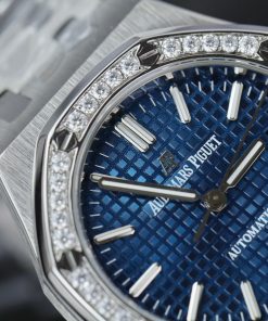 Audemars Piguet Royal Oak 15551ST Custom Bezel Moissanite Diamonds 37mm (1)