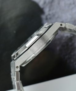 Audemars Piguet Royal Oak 15551ST Custom Bezel Moissanite Diamonds 37mm (1)