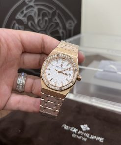 Audemars Piguet Royal Oak 77351OR Bezel Diamonds Replica Watch 34mm (1)
