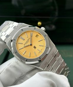 Audemars Piguet Royal Oak Jumbo Extra-thin 15202 Replica Watch Yellow Dial IP Factory 39mm (2)