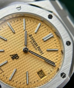 Audemars Piguet Royal Oak Jumbo Extra-thin 15202 Replica Watch Yellow Dial IP Factory 39mm (2)