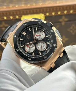 Audemars Piguet Royal Oak Offshore Chronograph 26420 Rose Gold Replica Watches Black Dial APP Factory 43mm (2)