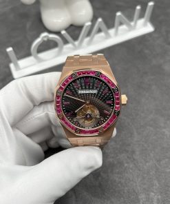 Audemars Piguet Royal Oak Tourbillon Real Gold & Natural Red Ruby Watch 41mm (1)