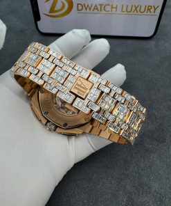 Audemars Piguet Solid Gold 18K Customs Full Diamonds Baguette Iced Out 41mm (2)