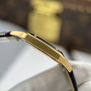 Cartier Santos Dumont Yellow Gold Black Dial Super Clone Watches AF Factory 43.5mm x 31 (1)