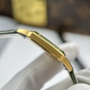 Cartier Santos Dumont Yellow Gold Replica Green Dial AF Factory 43.5mm x 31 (1)