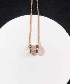 BVLGari B.Zezo1 Necklace Custom 18K Rose Gold Natural Diamond (2)