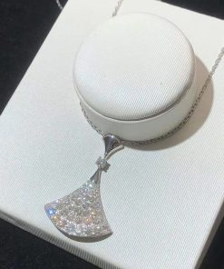 BVLGari Divas Dream Necklace Custom Natural Diamond 18K White Gold (2)