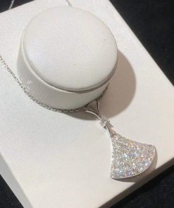BVLGari Divas Dream Necklace Custom Natural Diamond 18K White Gold (2)