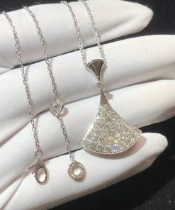 BVLGari Divas Dream Necklace Custom Natural Diamond 18K White Gold (2)