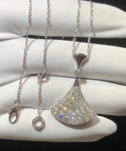 BVLGari Divas Dream Necklace Custom Natural Diamond 18K White Gold (2)