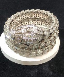 BVLGari Serpenti Bracelet Remake Natural Diamond 18K White Gold (2)