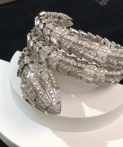 BVLGari Serpenti Bracelet Remake Natural Diamond 18K White Gold (2)