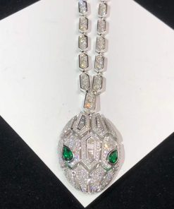 BVLGari Serpenti Necklace Gemstone Diamond 18K White Gold Custom (2)