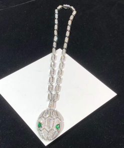BVLGari Serpenti Necklace Gemstone Diamond 18K White Gold Custom (2)