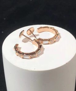 BVLGari Serpenti Vipper Earring Gemstone Diamond 18K Rose Gold Custom (2)