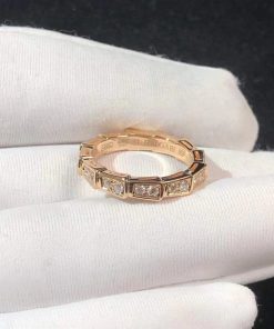 BVLGari Serpenti Vipper Ring Custom Natural Diamond 18K Rose Gold (2)