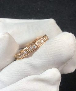 BVLGari Serpenti Vipper Ring Custom Natural Diamond 18K Rose Gold (2)