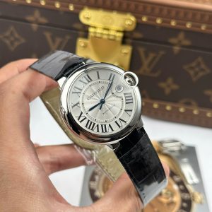 Cartier Ballon Bleu Clone Watches White Dial Leather Strap AF Factory 40mm (2)