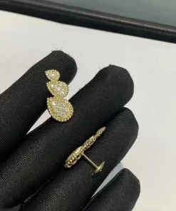 Boucheron Serpent Bohème Earrings Custom Diamond 18K Gold (2)