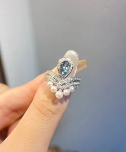 Boucheron Womens Rings Crown Texture Custom 18K White Gold Diamond (2)