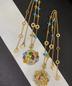 Bvlgari Astrale Pendant Necklace Custom Diamond 18K Gold (2)