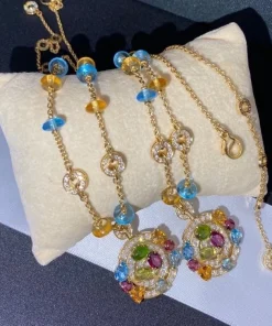 Bvlgari Astrale Pendant Necklace Custom Diamond 18K Gold (2)