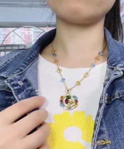 Bvlgari Astrale Pendant Necklace Custom Diamond 18K Gold (2)