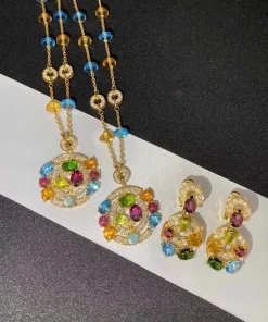 Bvlgari Astrale Pendant Necklace Custom Diamond 18K Gold (2)