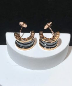 Bvlgari B.Zero1 Earring Custom Ceramic 18K Rose Gold (2)