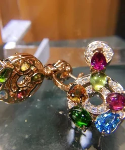 Bvlgari Cerchi Women Earrings Custom Diamonds Gold 18K (3)