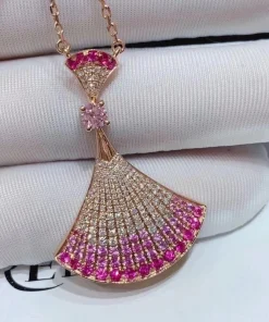 Bvlgari Divas Dream Pink Necklace Custom Sapphire Diamond 18K Rose Gold (2)