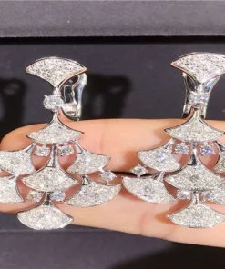 Bvlgari Divas Dream Womens Custom White Gold 18K Diamond Earrings (2)