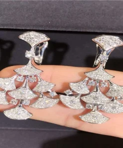 Bvlgari Divas Dream Womens Custom White Gold 18K Diamond Earrings (2)