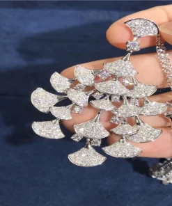 Bvlgari Divas Dream Womens Necklace Custom Diamond 18K White Gold (2)