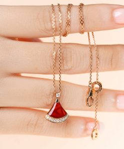 Bvlgari Moon Necklace Custom Natural Diamond Rose Gold 18k (2)