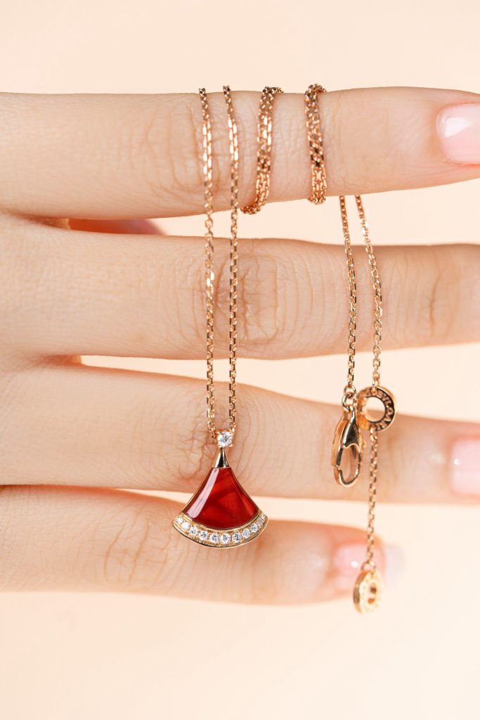 Bvlgari Moon Necklace Custom Natural Diamond Rose Gold 18k (2)