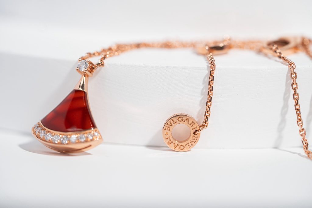 Bvlgari Moon Necklace Custom Natural Diamond Rose Gold 18k (2)