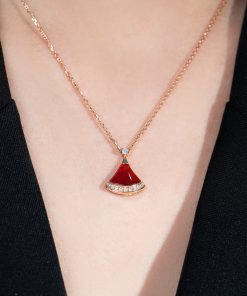 Bvlgari Moon Necklace Custom Natural Diamond Rose Gold 18k (2)