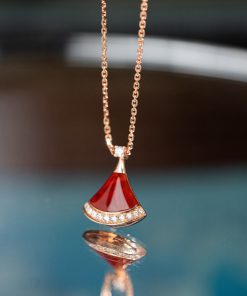 Bvlgari Moon Necklace Custom Natural Diamond Rose Gold 18k (2)