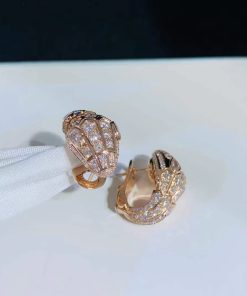 Bvlgari Serpenti Earring Custom Natural Diamond 18K Rose Gold (2)
