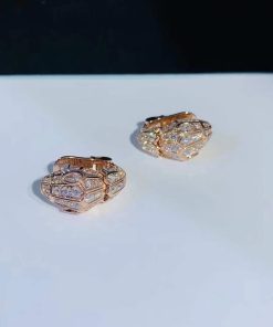Bvlgari Serpenti Earring Custom Natural Diamond 18K Rose Gold (2)
